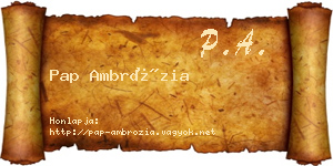 Pap Ambrózia névjegykártya